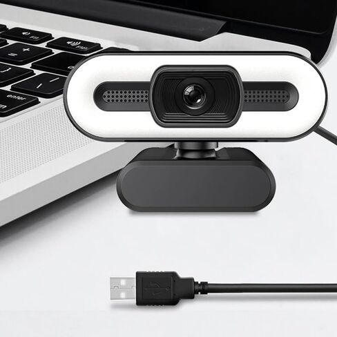 Webcam Fill Light Web Camera with Microphone Live Broadcast Computer PC Cam in Kuwait