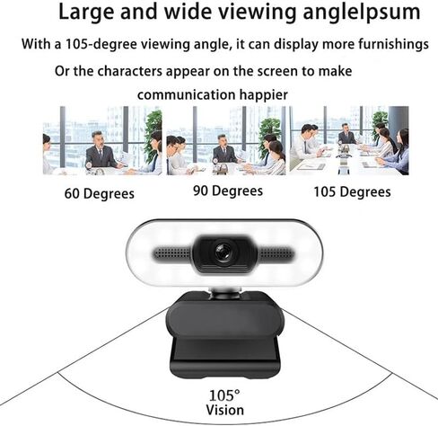 Webcam Fill Light Web Camera with Microphone Live Broadcast Computer PC Cam in Kuwait