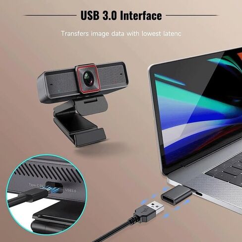 4K 3.0 Webcam Wide Angle Computer Camera for Laptops Meetings Conferences Live Streaming in Kuwait