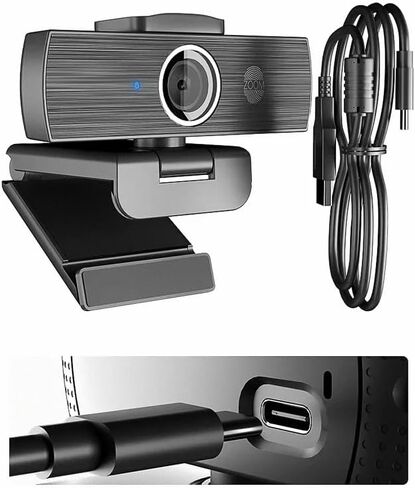 Webcam 4k with Microphone Web Cam for PC Computer Laptop Stream Video with Cover in Kuwait
