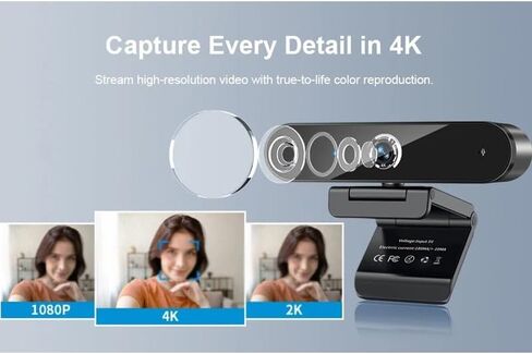 Webcam 4K Plug Play Mini Cam Pc Noise Reduction Dialogue Camera for Laptop Conference in Kuwait