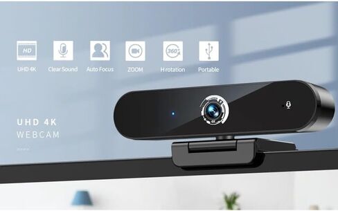 Webcam 4K Plug Play Mini Cam Pc Noise Reduction Dialogue Camera for Laptop Conference in Kuwait