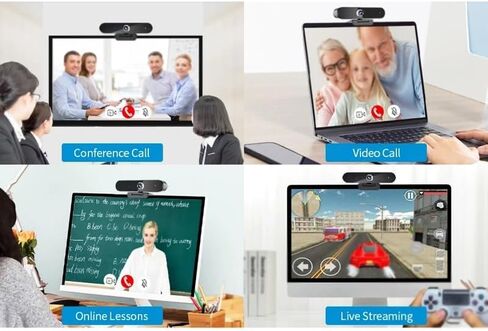 Webcam 4K Plug Play Mini Cam Pc Noise Reduction Dialogue Camera for Laptop Conference in Kuwait