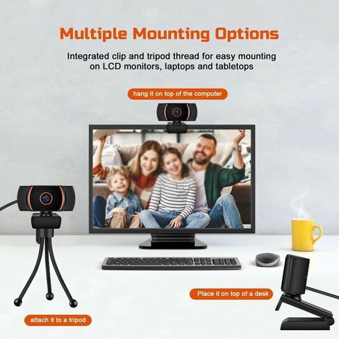 2K Webcam 1080P for PC Web Camera Cam Online with Microphone Webcan for Computer in Kuwait