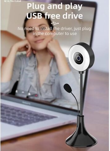 with Microphone Webcam 4K Web Camera Cam for PC Computer Live Broadcast Video Mini in Kuwait