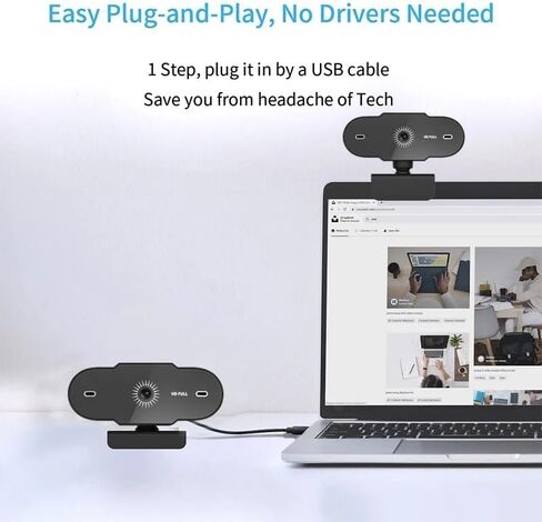 Webcam 1080p 4k Mini Pc Camera Professional Web Cam with Microphone 60fps for Computer Office Game in Kuwait