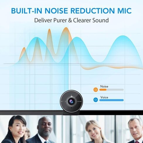 Webcam 1080P Web Camera with Microphone & Privacy Cover for Desktop Meeting Online Classes in Kuwait