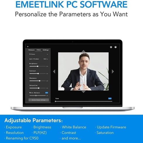 Webcam 1080P Web Camera with Microphone & Privacy Cover for Desktop Meeting Online Classes in Kuwait