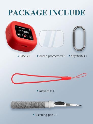 Case for Anker Soundcore Liberty 5 Pro MAX Earbuds, Soft Silicone Protective Portable Scratch Shock Resistant with 2pack Screen Protector &Cleaner Kit & Carabiner & Lanyard,Red in Kuwait