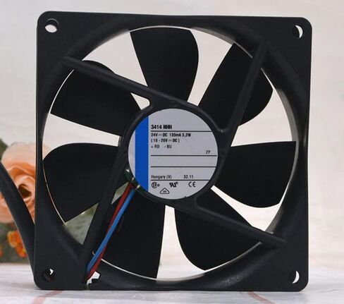 for 3414 NHH 24V 135MA 3.2W 3500RPM 60CFM 90X90X25MM 2-Wire Cooling Fan in Kuwait