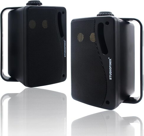 STUDIOFINIX 3.5 Inch Outdoor Bluetooth Speakers Waterproof Wired,3 Way 200W Upgrade Premium Wall Mount Speakers,Ideal use in Patio,Deck, Indoor Outdoor（Black） in Kuwait