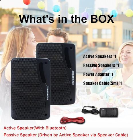 STUDIOFINIX 3.5 Inch Outdoor Bluetooth Speakers Waterproof Wired,3 Way 200W Upgrade Premium Wall Mount Speakers,Ideal use in Patio,Deck, Indoor Outdoor（Black） in Kuwait
