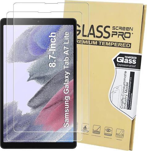 2 Pack Screen Protector for Samsung Galaxy Tab A7 Lite (8.7-Inch 2021, Model SM-T220/T225/T227), Anti-Scratch 9H Hardness HD Clear Tempered Glass Film in Kuwait