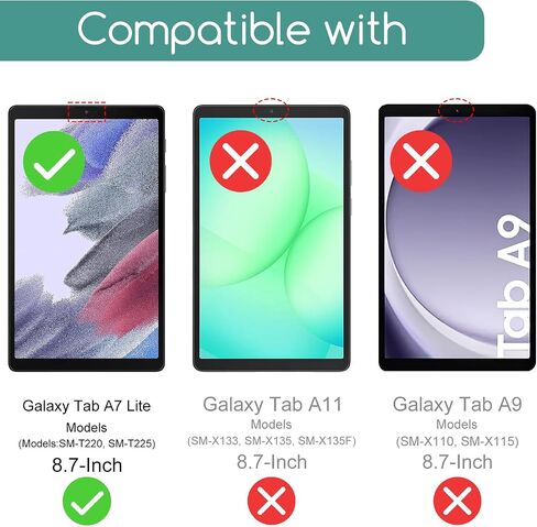 2 Pack Screen Protector for Samsung Galaxy Tab A7 Lite (8.7-Inch 2021, Model SM-T220/T225/T227), Anti-Scratch 9H Hardness HD Clear Tempered Glass Film in Kuwait