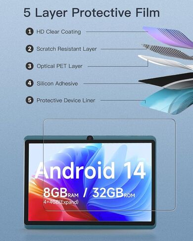 Screen Protector for Aheadlink Q8PRO Tablet 7 inch, 9H Hardness Tempered Glass for Aheadlink Q8PRO Tablet Anti-Scratch, Bubble Free, HD Clarity in Kuwait