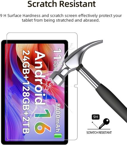 Screen Protector for Frameflow P11T/KINGRID T90 11 inch Tablet, HD Scratch Resistant Tempered Glass Film for Frameflow P11T/KINGRID T90 Drop Protection,Touch Sensitive,Anti-Fingerprint,1 pack. in Kuwait