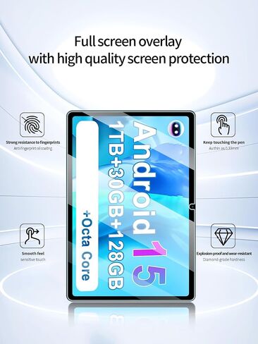 Screen Protector for DEERTiME E9 Android 15 10.1-inch Tablet, Anti-Scratch 9H Hardness Touch Sensitive 2.5D Rounded Edges Bubble Free Easy to Install,2 Pack. in Kuwait