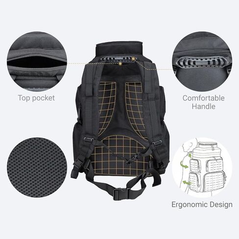 MGFLASHFORCE Tactical Range Backpack for handguns,Laser-Cutting Modular Gun Backpack with 5 Pistol Cases for Hunting and Shooting in Kuwait