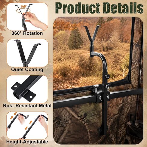 Adjustable Hunting Tower/Blind Shooting Rest with 360° Rotating V-Yoke in Kuwait