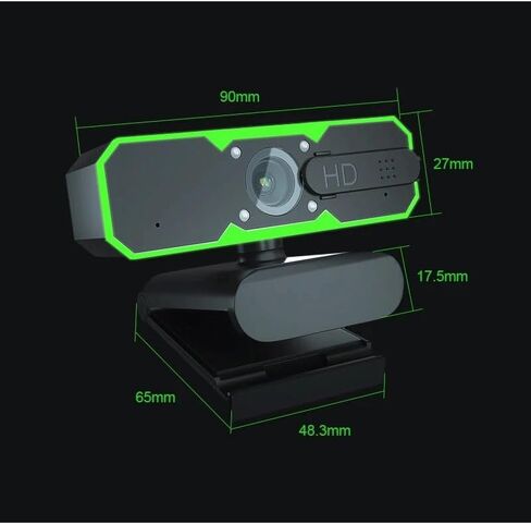 1080P Webcam Microphone Fill Light Rotatable Cameras for Live Video Conference Work for PC Camera in Kuwait