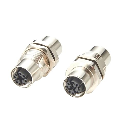 M12 X-Code 8 Pin Female to Female Connector 10Gbps Cat6A Ethernet Shielded Bulkhead Pass-Through Panel Mount Socket(2PCS) in Kuwait