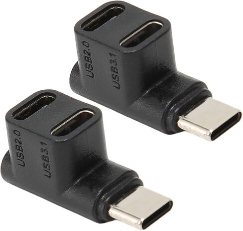 GOTOTOP USB C Adapter, 1 to 2 Right Angle, 10Gbps, Male Input in Kuwait
