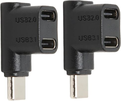 GOTOTOP USB C Adapter, 1 to 2 Right Angle, 10Gbps, Male Input in Kuwait