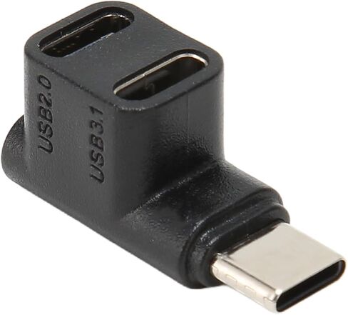 GOTOTOP USB C Adapter, 1 to 2 Right Angle, 10Gbps, Male Input in Kuwait