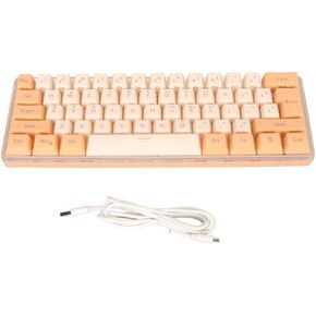 60% Wired Gaming Keyboard 61 Keys – RGB Backlit Compact Keyboard for Windows,Ergonomic Design with Plug and Play USB Cable(Yellow Orange) in Saudi Arabia