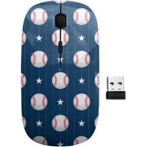 2.4GHz USB Wireless Mouse, Baseball Sport Pattern, Ergonomic Slim Computer Mice for Kids in Kuwait