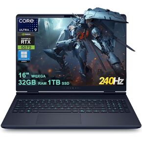 Dell Alien-Ware 16X Aurora Gaming AI Laptop 16" WQXGA 240Hz (100% DCI-P3) Intel 24-core Ultra 9 275HX 32GB RAM 1TB SSD GeForce RTX 5070 (Up to 798 AI Tops) Thunderbolt Win11Pro in Kuwait