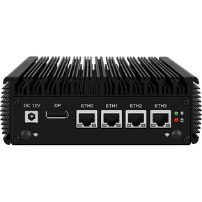 Firewall Micro Appliance/Fanless Mini PC with 4 * I226 2.5G LAN,Industrial Mini PC Celeron J4125,2*DDR4,Desktop Computer 4K HD Display,2*USB3.0,M.2 Nvme/mSATA/SATA3.0,RS232 COM,NO RAM NO SSD in Saudi Arabia