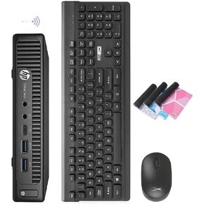 HP Mini PC EliteDesk 800 G2 Micro Desktop, Intel Core i3-6100, 32GB DDR4 RAM, 1TB SSD, Built-in Intel AX200 WiFi 6 + Bluetooth, Wireless Keyboard and Mouse, Windows 11 Pro (Renewed) in Kuwait