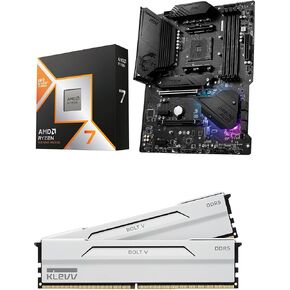 Micro Center CPU Motherboard Memory Combo: AMD Ryzen 7 9800X3D CPU Processor + ASUS TUF Gaming B850-E Motherboard + KLEVV Bolt V DDR5 32GB (2x16GB) 6000MHz CL28 Desktop Ram Memory White in Kuwait