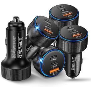 2-Pack Car Charger,93W 3 Ports Fast PD/QC 3.0 Cigarette Lighter Adapter in Saudi Arabia