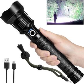 Rechargeable Flashlights 99000 High Lumens, Super Bright LED Flashlight Powerful with 10000ɱAh Capacity, 5 Modes Waterproof Flashlight Handheld Flash Lights for Home Camping Emergencies in Saudi Arabia