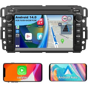 ستيريو راديو السيارة Android 14 لسيارة Chevy Silverado/GMC Sierra/Buick/Chevrolet، تطبيق Carplay Android Auto 7 بوصة QLED IPS شاشة تعمل باللمس مع نظام ملاحة GPS بلوتوث واي فاي SWC 4 جيجابايت رام 64 جيجابايت روم in Kuwait