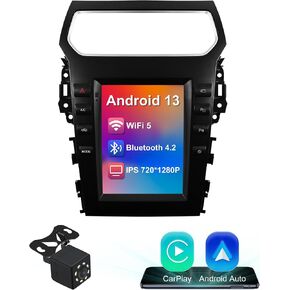 2+32G 10.4-inch Android 13 Car Stereo for Ford Explorer 2011-2019 IPS Touchscreen Screen Car Radio with Carplay & Android Auto Support Backup Camera GPS FM Navi BT SWC in Kuwait