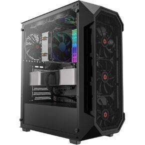 Rosewill ATX Mid Tower Gaming Computer PC Case, Tempered Glass, Built-in 4 x 120mm PWM Fans, Front Airflow Mesh, Up to 6 x120mm Fans, 340mm GPU/VGA, 360mm AIO/Radiator, 160mm CPU Cooler - RWGC1 in Kuwait