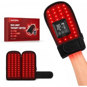 Cordless Red Light Glove for Hand, 5000mAh Rechargeable Dual-Sided 80 LEDs 660nm & 850nm Near-Infrared Light, 6 Red Light Levels & 6 Timer Settings, Unisex (Black) in Kuwait