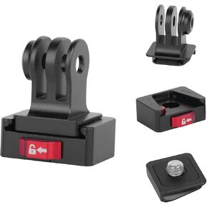 Quick Release Plate Mount Adapter,Easy Setup with 1/4" Screw Tripod Mount Adapter for Go Pro/DJI/Insta360/Sony ZV-1F/Canon G7X Mark III for Tripod/Monopod/Slider (MR63015) in Kuwait