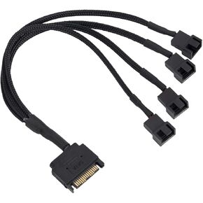 Cooling Fan Adapter Cable 15 Pin SATA to 4 x 3/4 Pin PWM 12V SATA in Kuwait