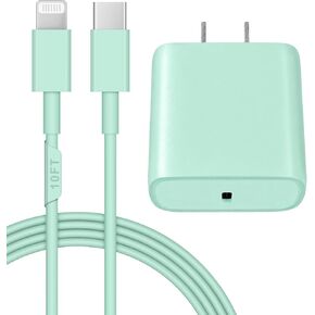 iPhone 14 13 12 Fast Charger 20W PD USB C Wall Charger with 6FT Fast Charging Cable for iPhone 14/14 Pro/14 Pro Max/14 Plus/13/12/11/Pro/Pro Max/Mini/Xs Max/X, iPad - Pink in Saudi Arabia