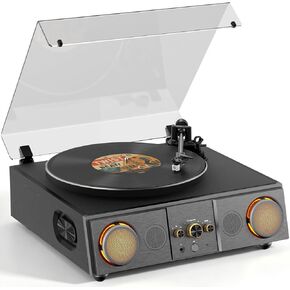 RetroAudio Vinyl Record Player Turntable, 4 Speakers and Amber Lights in Saudi Arabia
