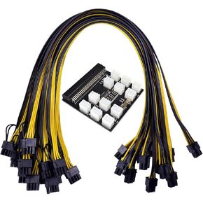 Power Module Breakout Board Kits with 12pcs 17pcs 18AWG 6Pin to 6+2 8Pin Power Cable for HP 1200W 750W PSU Video Card(Gold) in Saudi Arabia