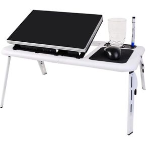 Foldable Laptop Tray Desk with Dual Fans and Mouse Platform in Kuwait