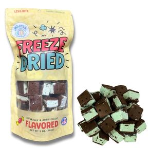 Freeze Dried Mint Ice Cream Sandwich Bites | With Real Chocolate Chips Inside | Astronaut Dessert | NO FREEZER NEEDED | Resealable | Regular & Mega Sizes | Perfect for Camping & Party | Gift Candy (Regular Bag - 2 Ounce) in Saudi Arabia