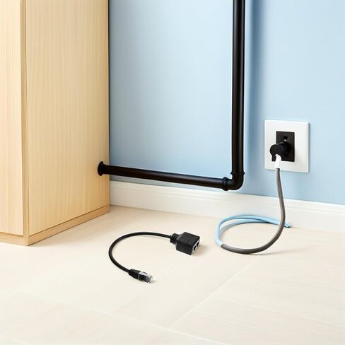 Ethernet Splitter Adapter Black 2 Pack for Network Extension in Kuwait
