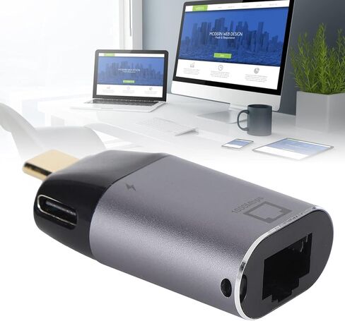 TypeC to RJ45 Adapter Portable for OS X Fast 1000Mbps Aluminum in Kuwait