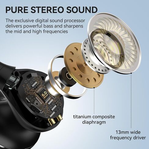 Oraolo Open Ear AC600 Headphones, Bluetooth 6.0 Wireless Earbuds with HiFi Stereo, Clip-On Earbuds with ENC Clear Call, 24H Playtime, Touch Control, IPX6 Waterproof Wireless Headphones for Outdoor in Kuwait
